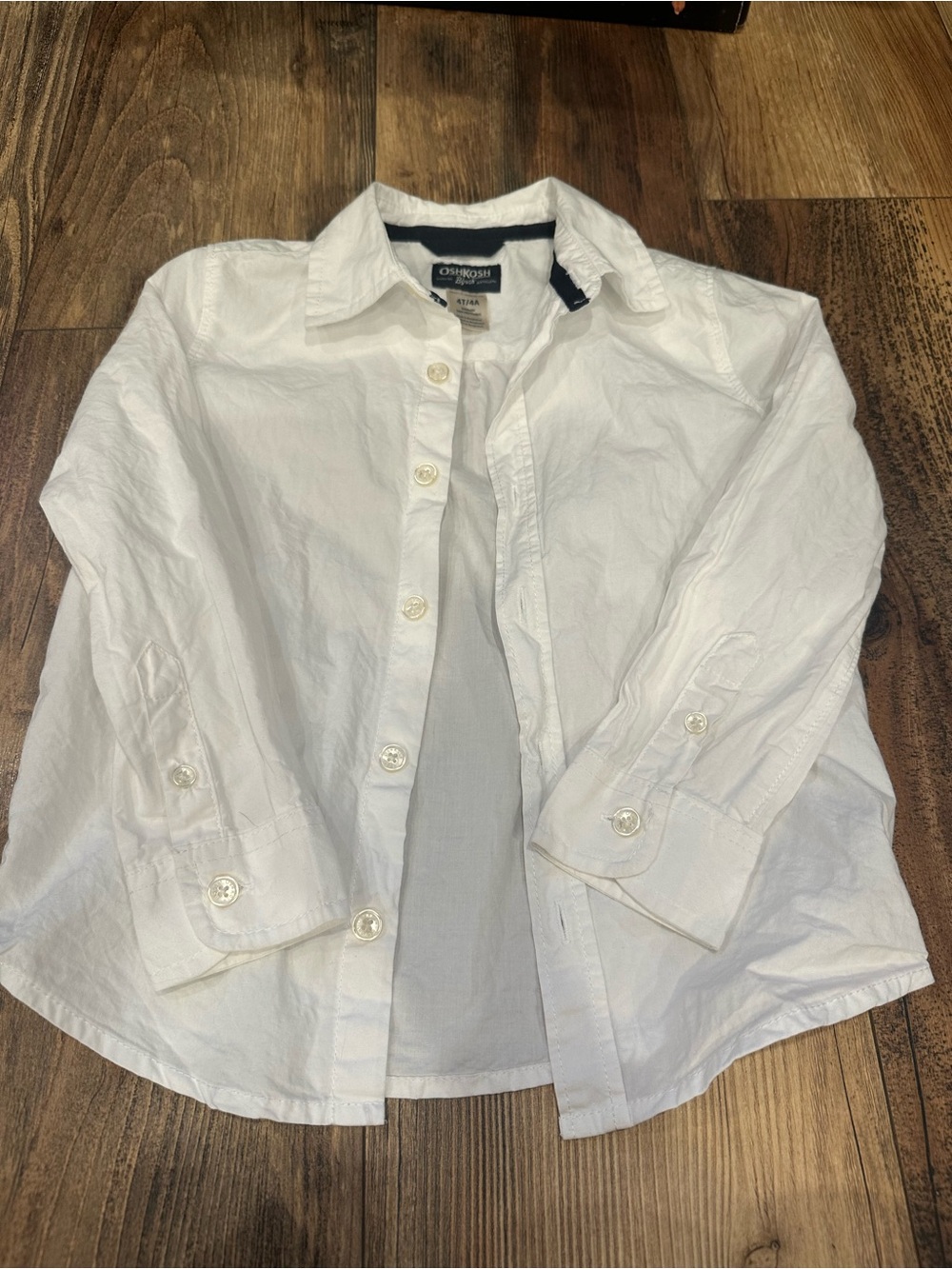 OshKosh White Button-Up Shirt Toddler 4T Boys Dress Shirt